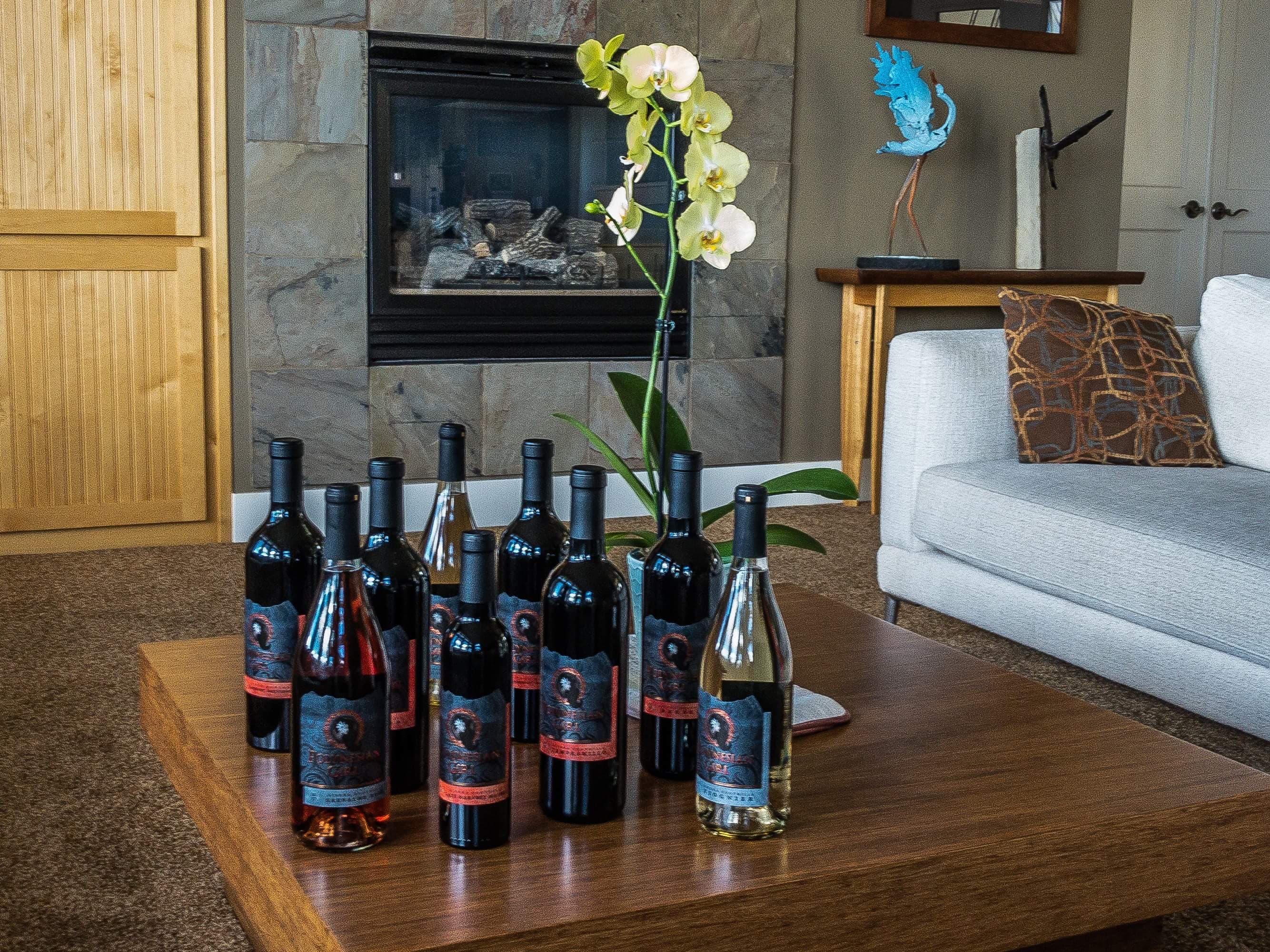 Polynesian Girl wine lineup at home