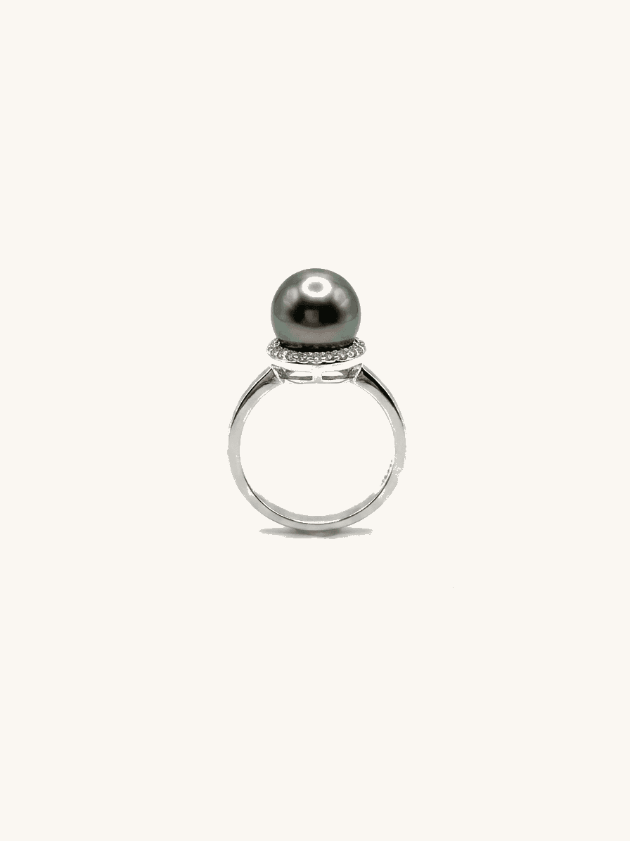 Silver Single Tahitian Pearl Ring
