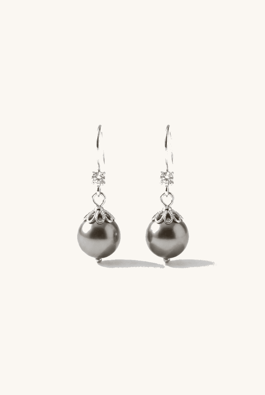 Silver Tahitian Pearl Earrings