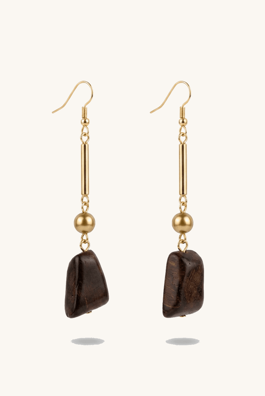 Tahitian Pearl & Stone Drop Earrings