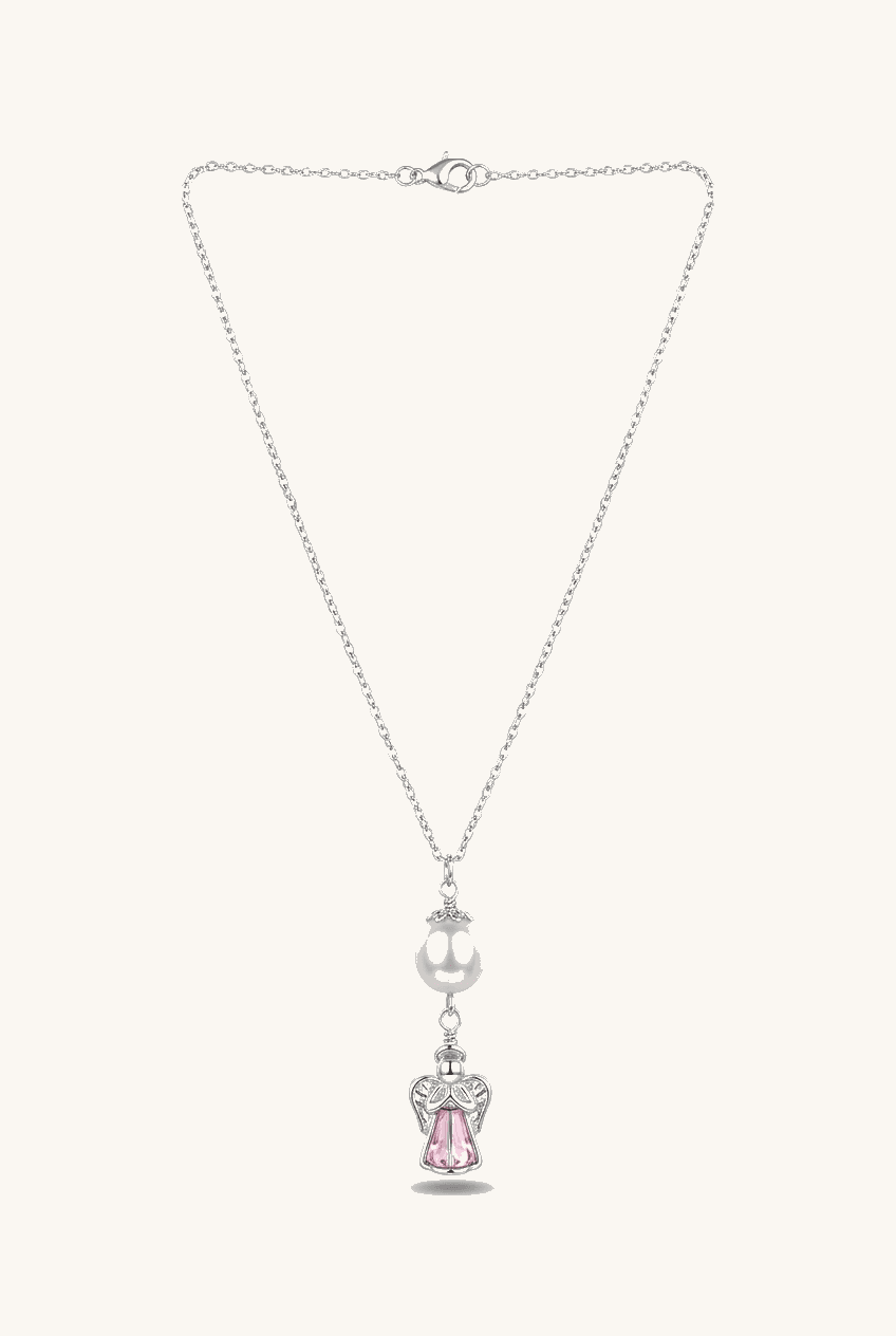 Tahitian Pearl & Angel Pendant Necklace